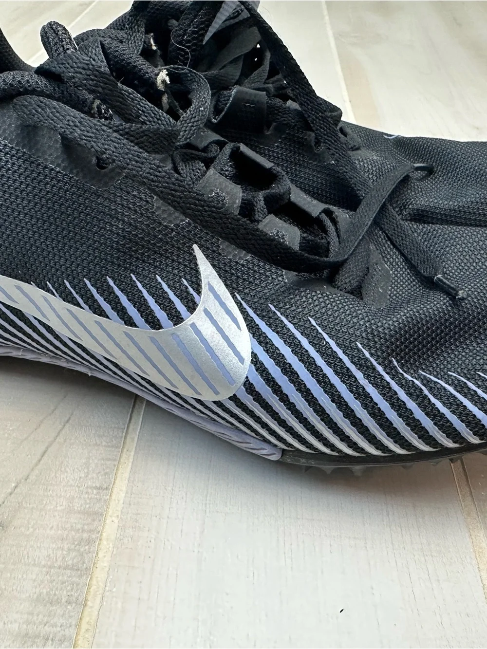 Nike Zoom Rival Track Spikes - Black with Silver Blue Accents